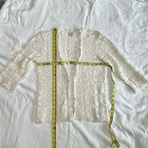 JJill Hand crocheted linen/cotton sweater XSP